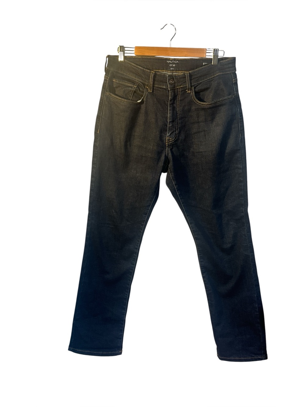 Nautica Men's Dark Blue Straight-Leg Jeans